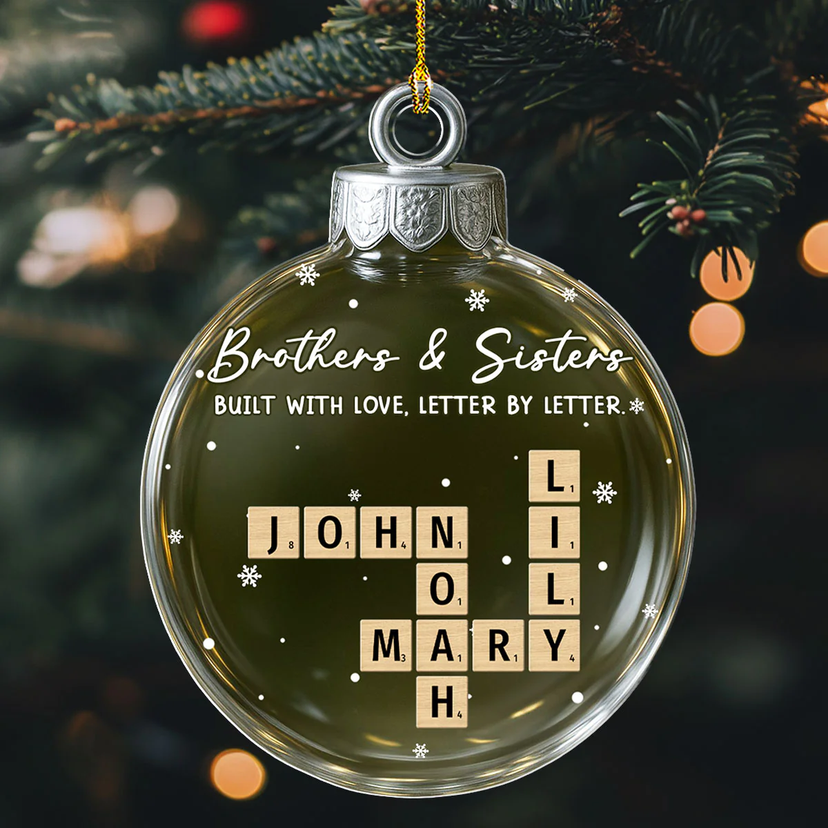 Love Grows In Every Piece - Personalized Custom Acrylic Ornament - Image 3