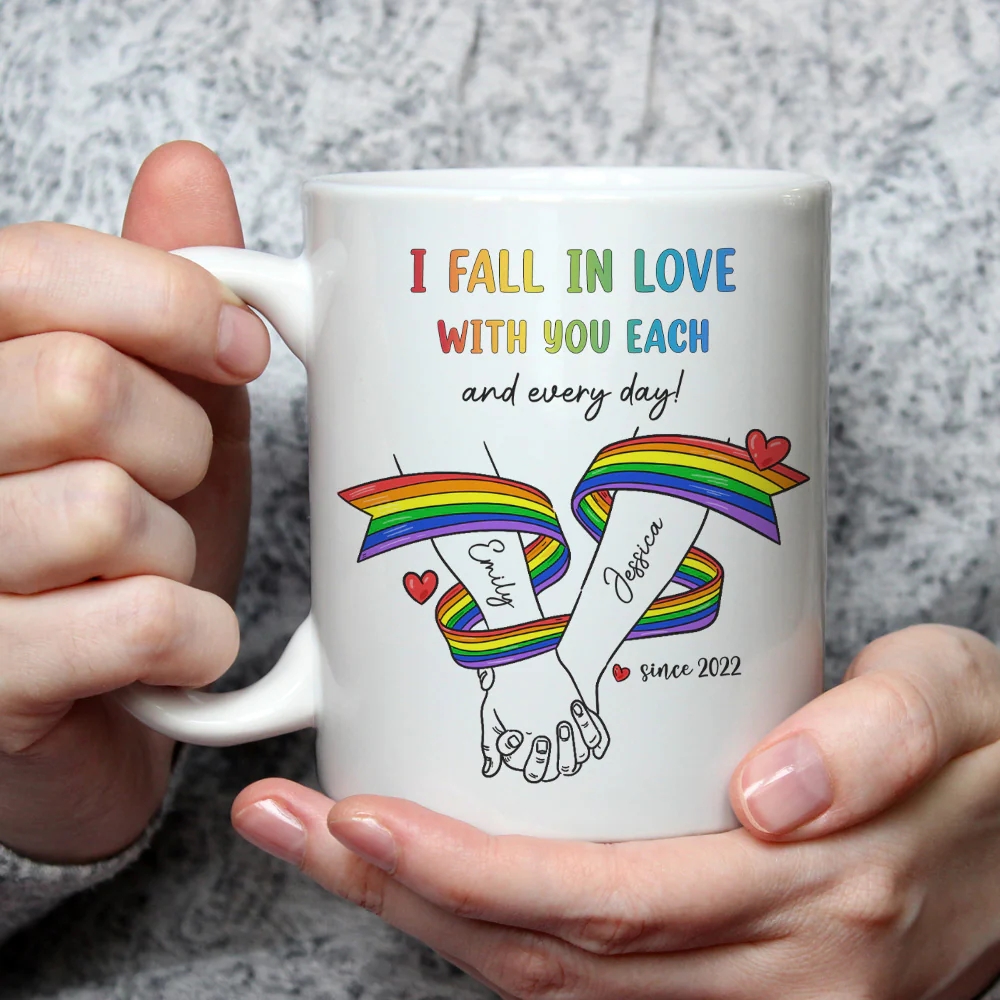 Love Grows Stronger Each Day - Personalized Custom Coffee Mug - Image 3