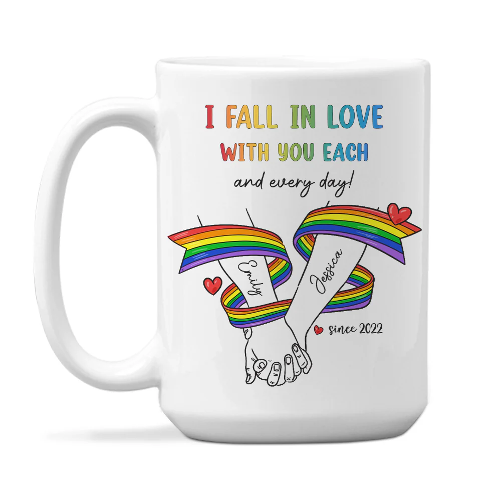 Love Grows Stronger Each Day - Personalized Custom Coffee Mug - Image 6