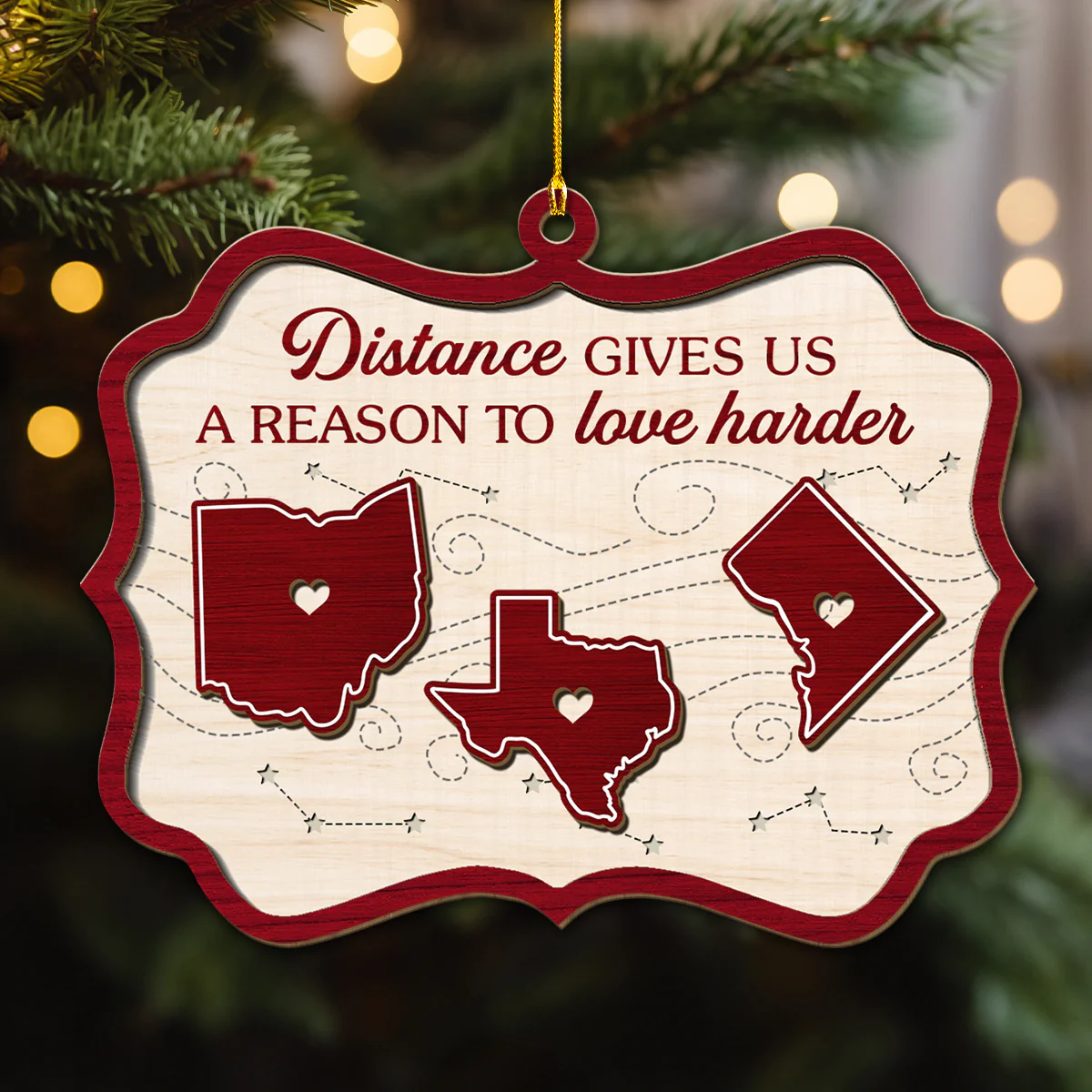 Love Harder - Personalized Custom Wood Ornament