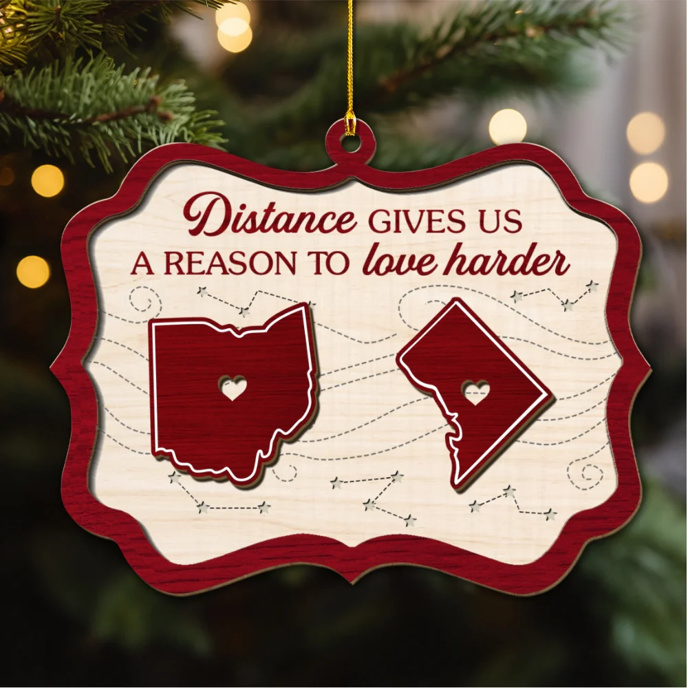 Love Harder - Personalized Custom Wood Ornament - Image 5