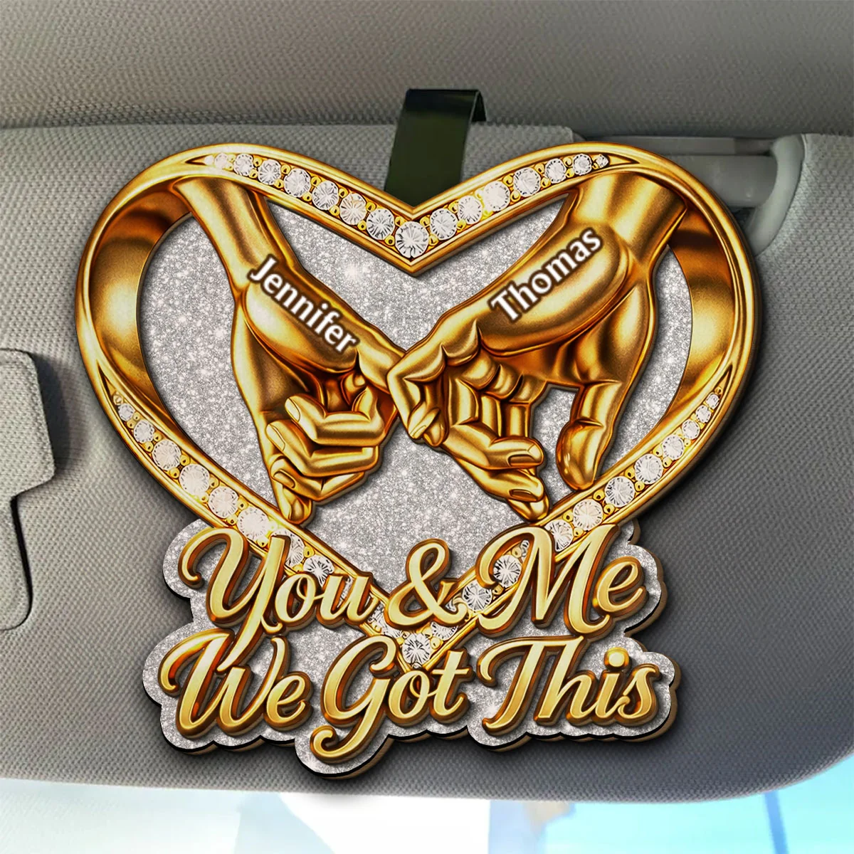 Love in Gold - Personalized Custom Car Visor Clip - Image 5