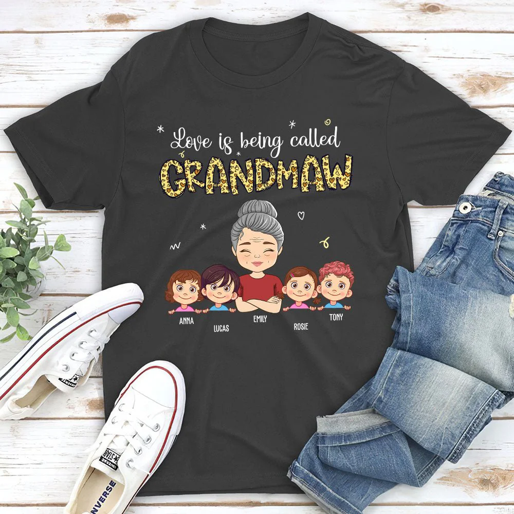 Love Is Being Called Grandma - Personalized Custom Unisex T-shirt - Image 3