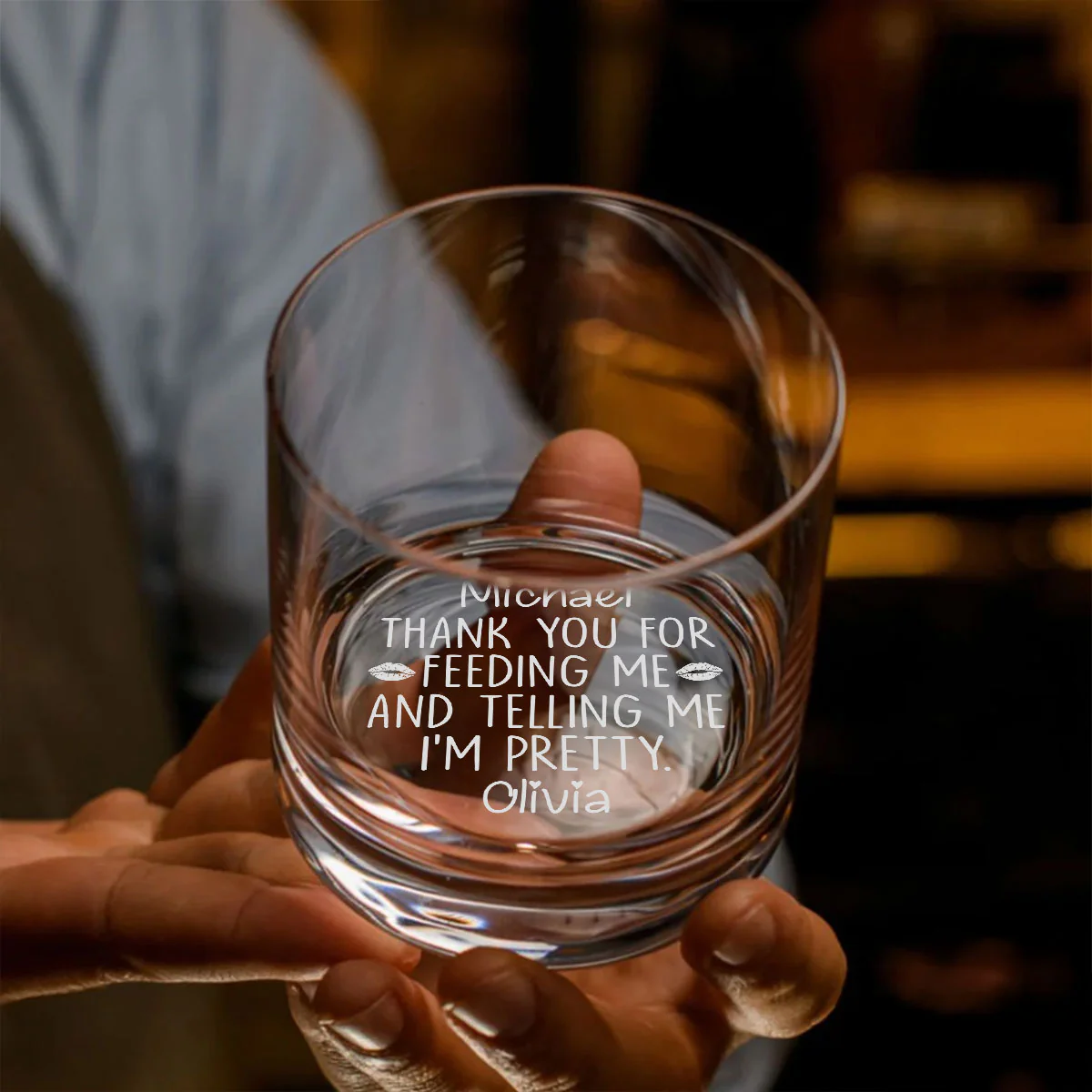 Love Is Being With You - Personalized Custom Engraved Whiskey Glass - Image 3