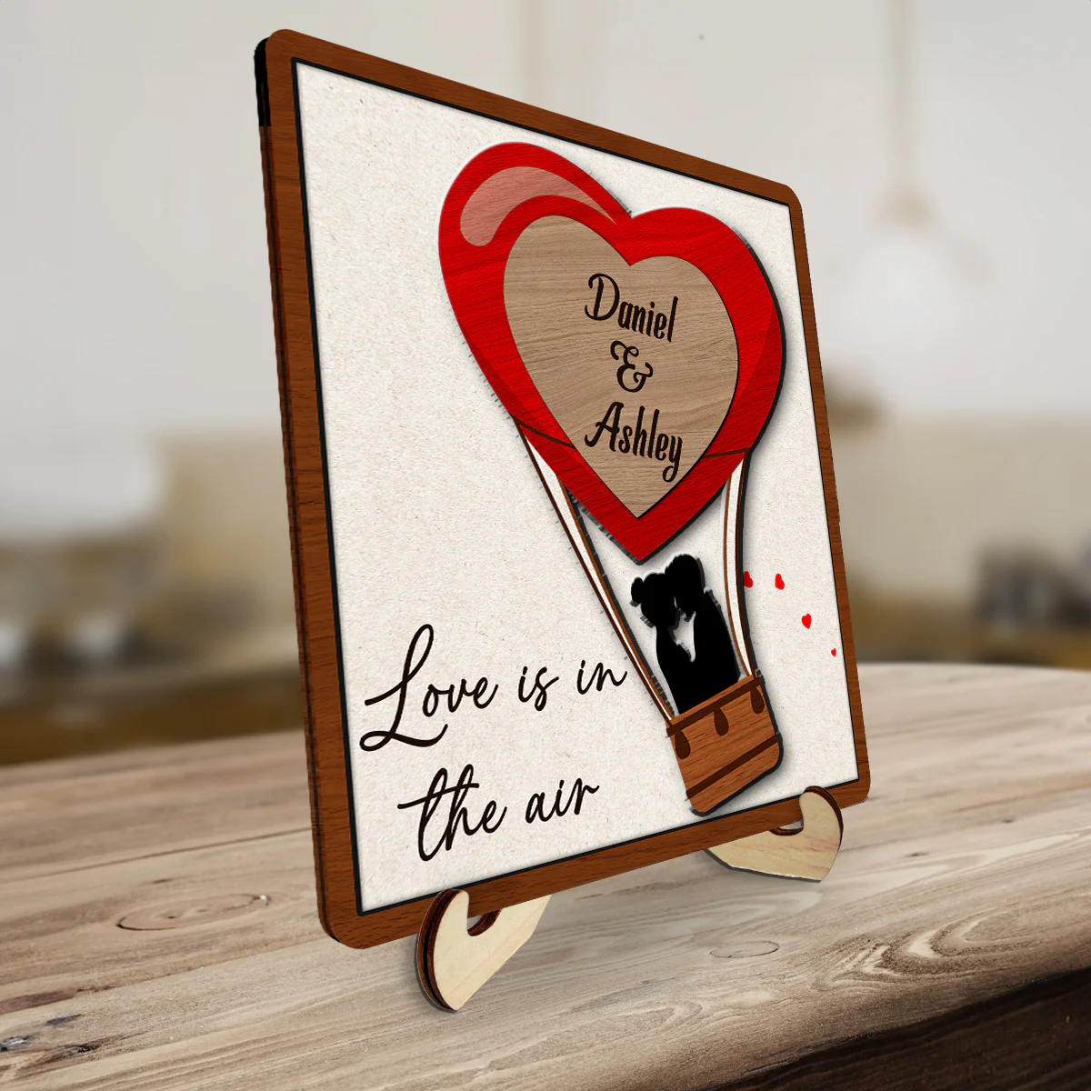 Love Is In The Air - Personalized Custom Wooden Plaque - Image 3
