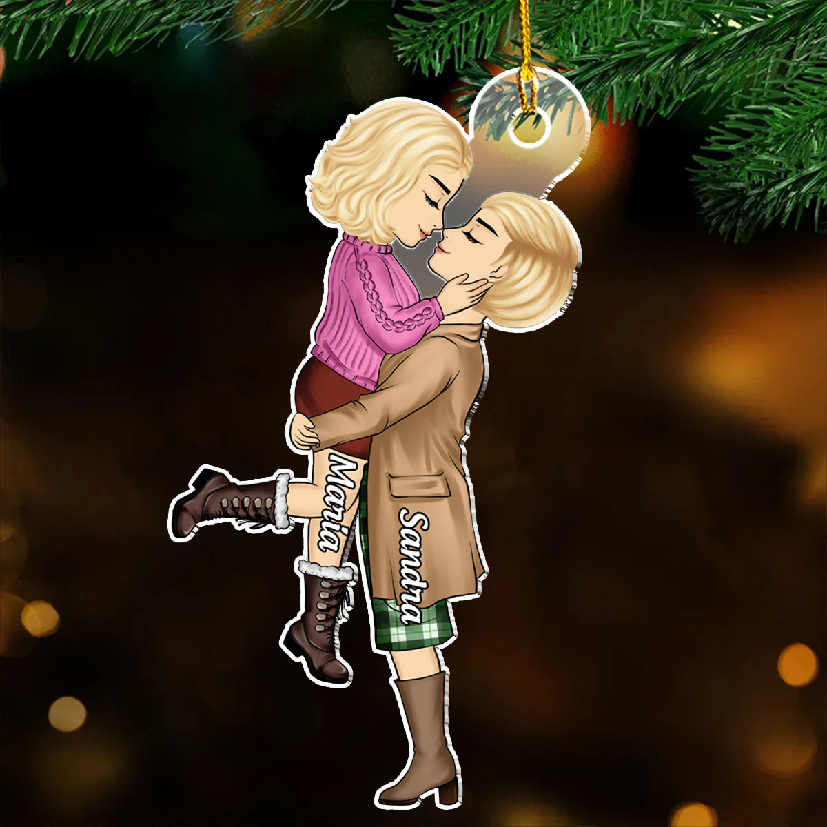 Love Is Love - Personalized Custom Acrylic Ornament - Image 3
