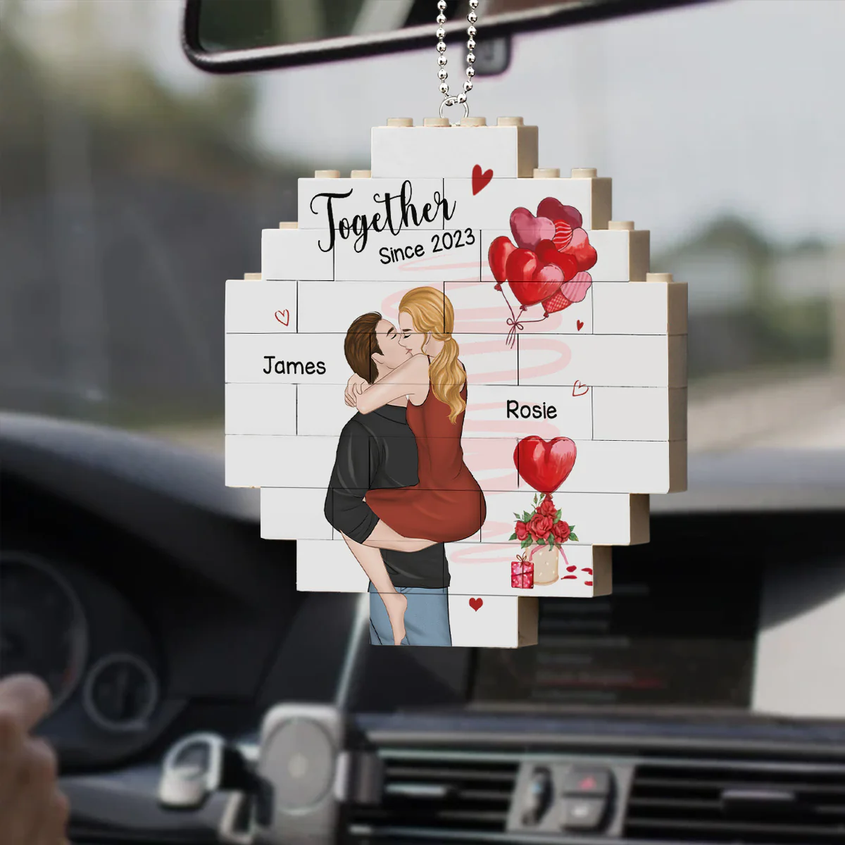 Love Is Love - Personalized Custom Puzzle Car Ornament - Image 4