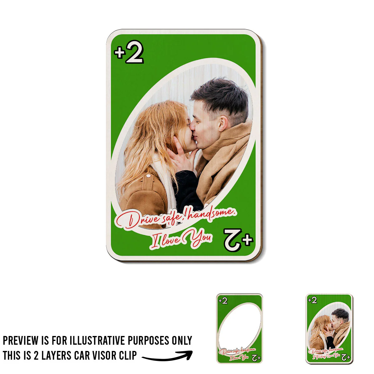 Love Is The Winning Hand - Personalized Custom Car Visor Clip - Image 4