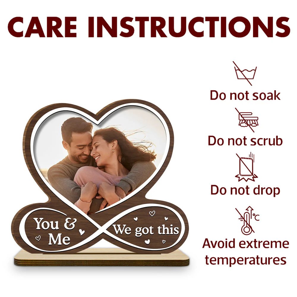 Love Is You - Personalized Custom 2-Layer Wood Plaque With Flat Base - Image 7