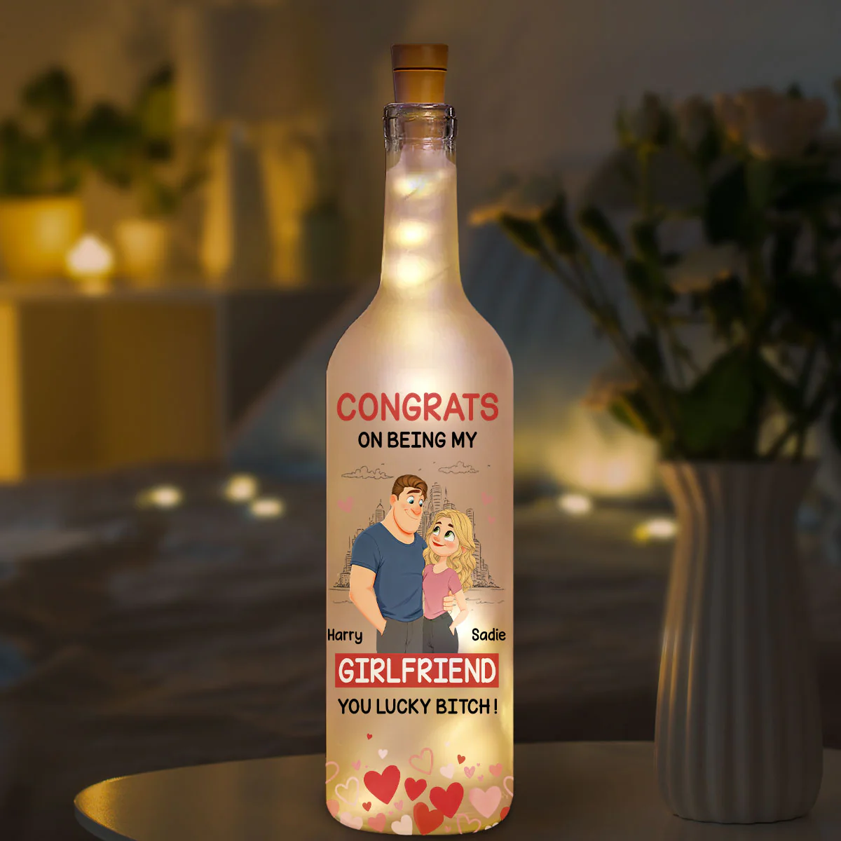 Love Is You - Personalized Custom Bottle Lamp - Image 5
