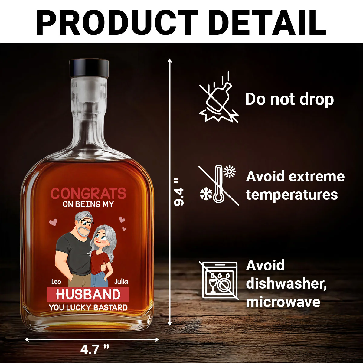 Love Is You - Personalized Custom Spirits Decanter - Image 5