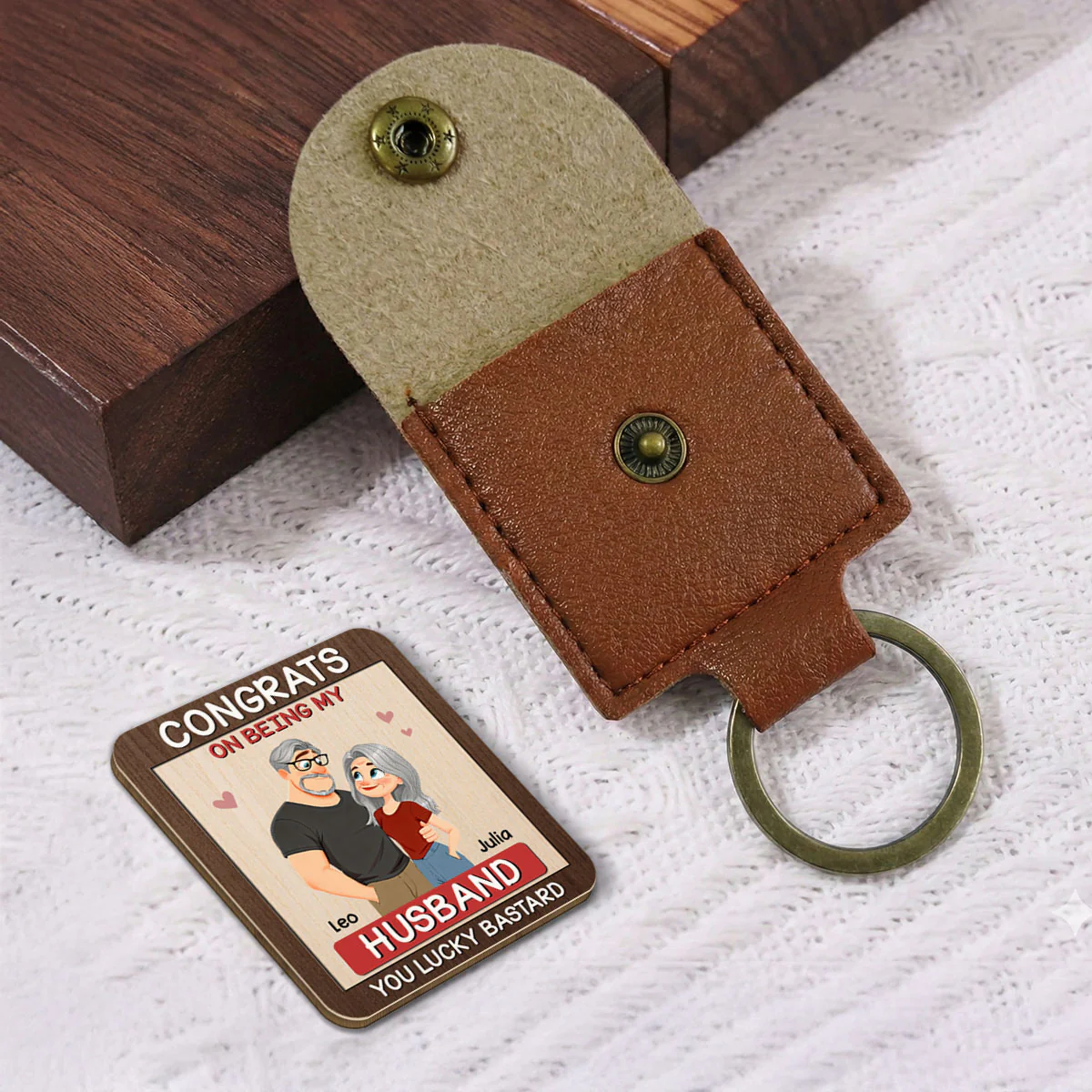 Love Is You - Personalized Custom Wooden Pocket Hug - Image 2