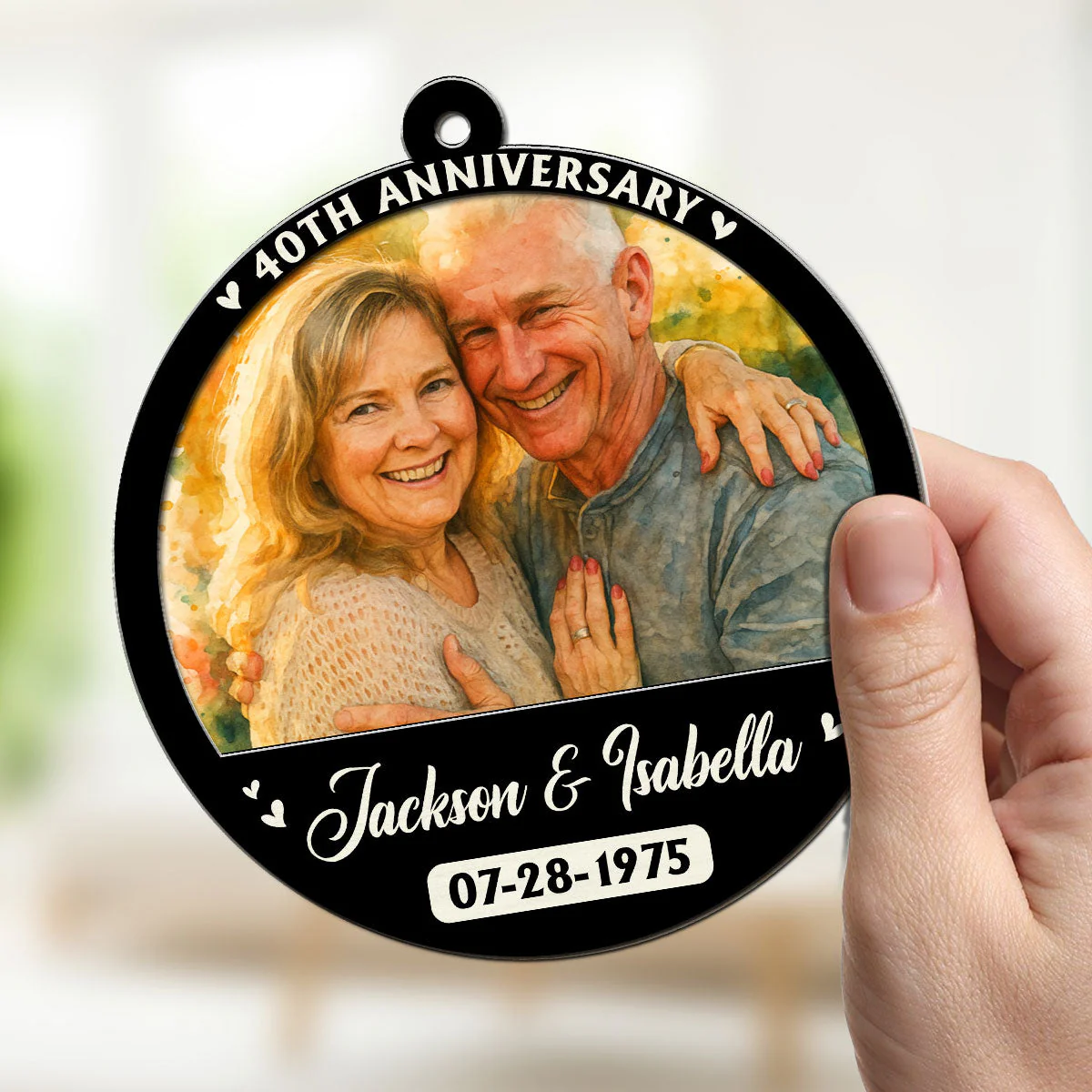 Love Last Forever Couple - Personalized Custom Suncatcher - Image 3