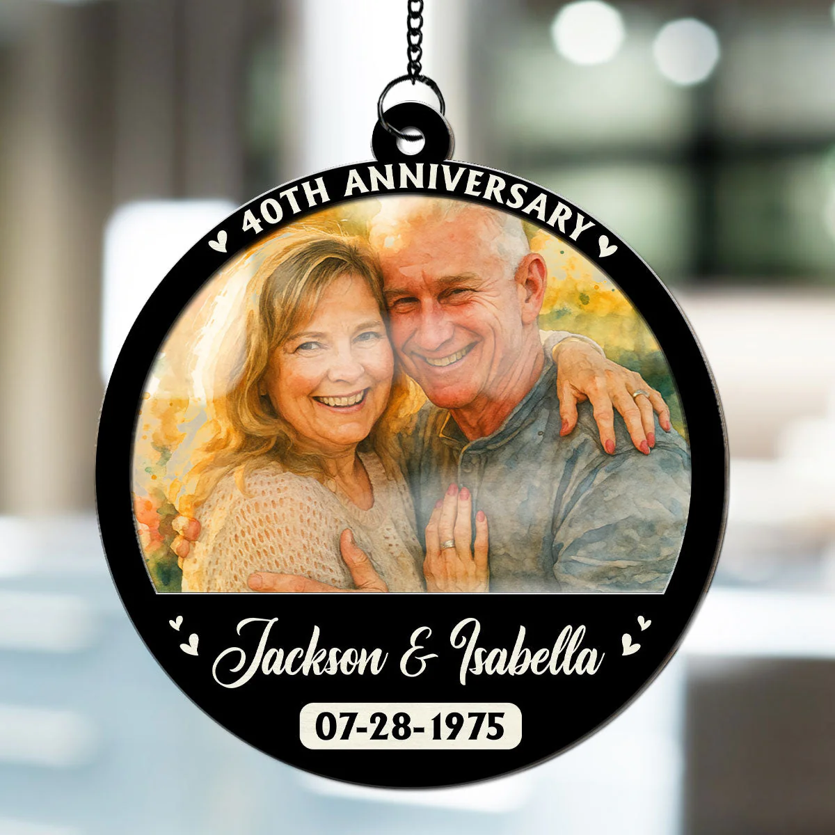 Love Last Forever Couple - Personalized Custom Suncatcher - Image 4
