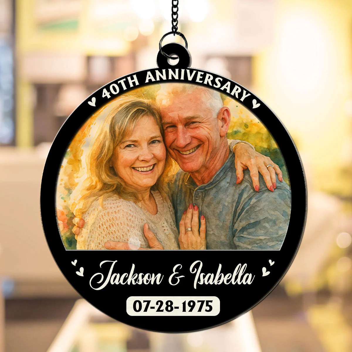 Love Last Forever Couple - Personalized Custom Suncatcher - Image 5
