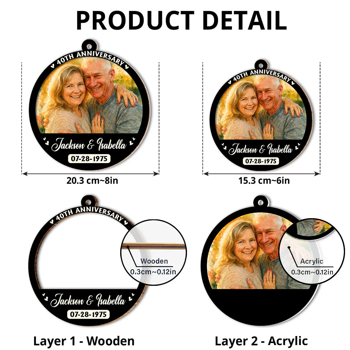 Love Last Forever Couple - Personalized Custom Suncatcher - Image 6