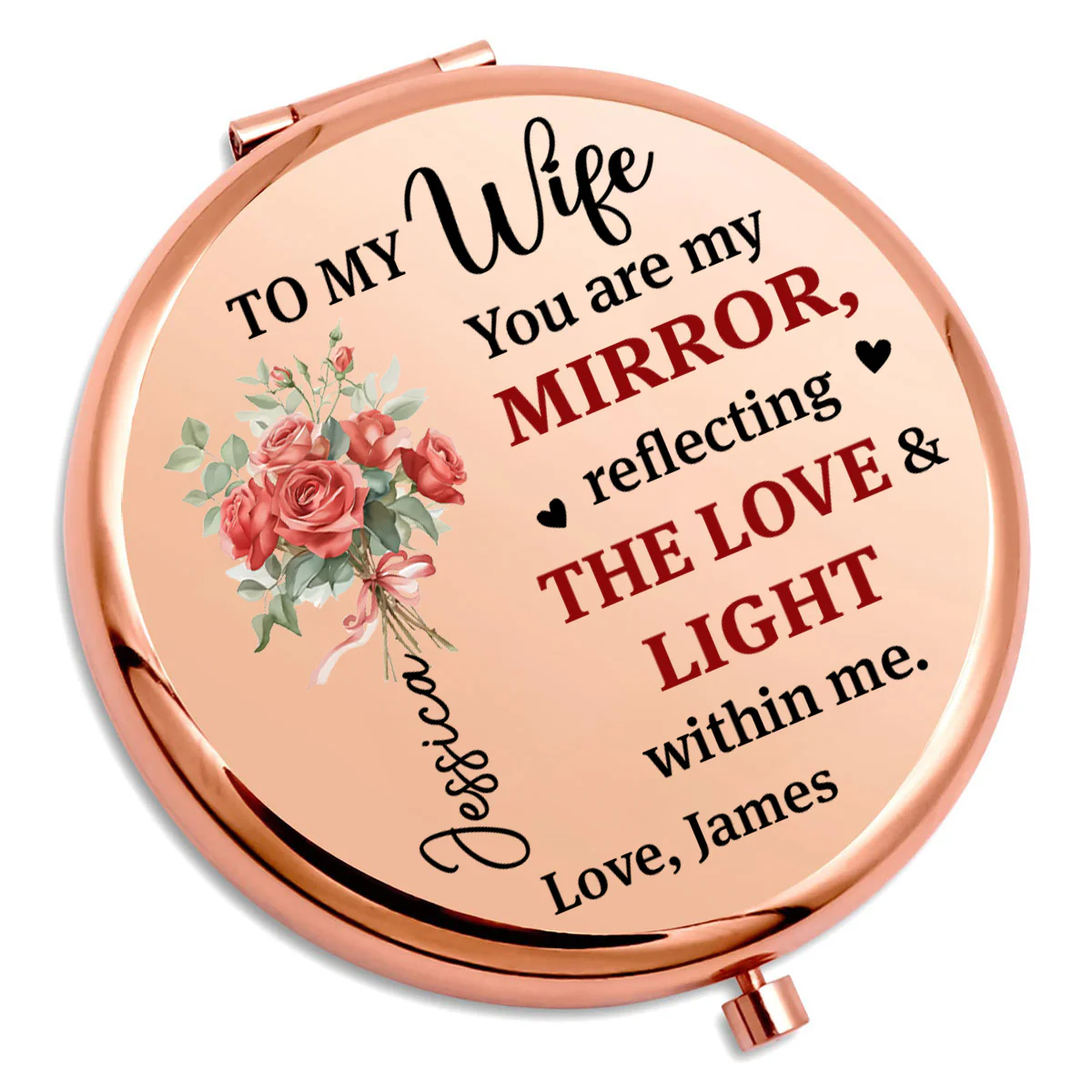 Love Looks Beautiful On You - Personalized Custom Compact Mirror