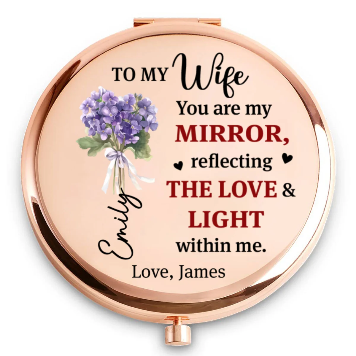 Love Looks Beautiful On You - Personalized Custom Compact Mirror - Image 5