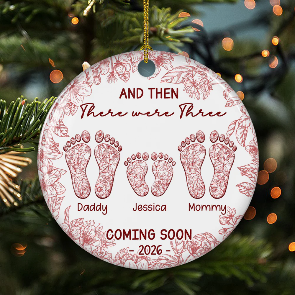 Love Makes A Family Grow - Personalized Custom Ceramic Ornament - Image 4