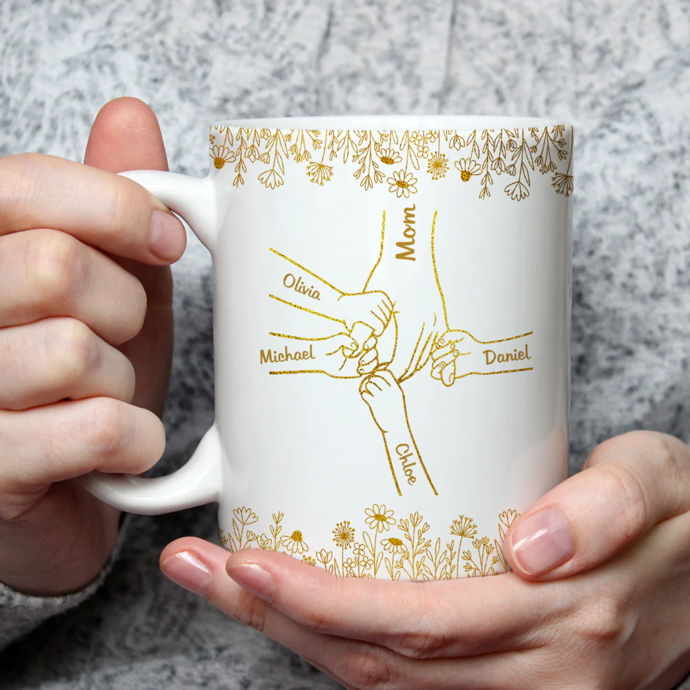 Love Mom Grandma - Personalized Custom Coffee Mug - Image 3