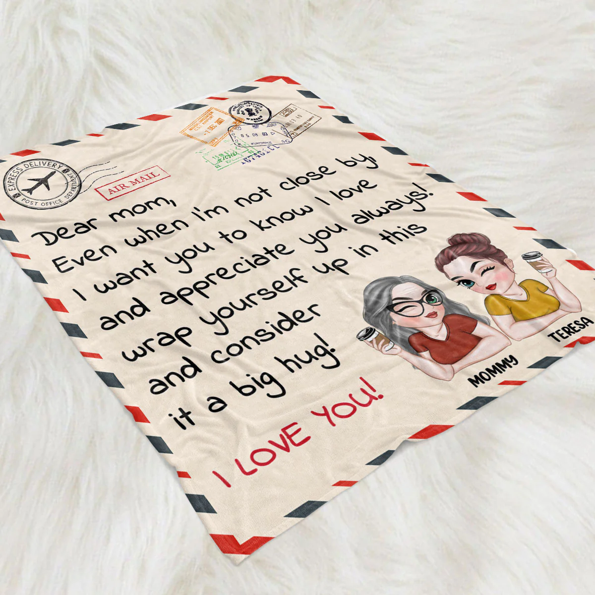 Love Mom So Much - Personalized Custom Fleece Blanket - Image 2