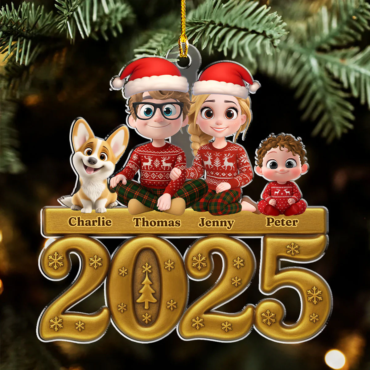 Love My Family So Much - Personalized Custom Acrylic Ornament - Image 2