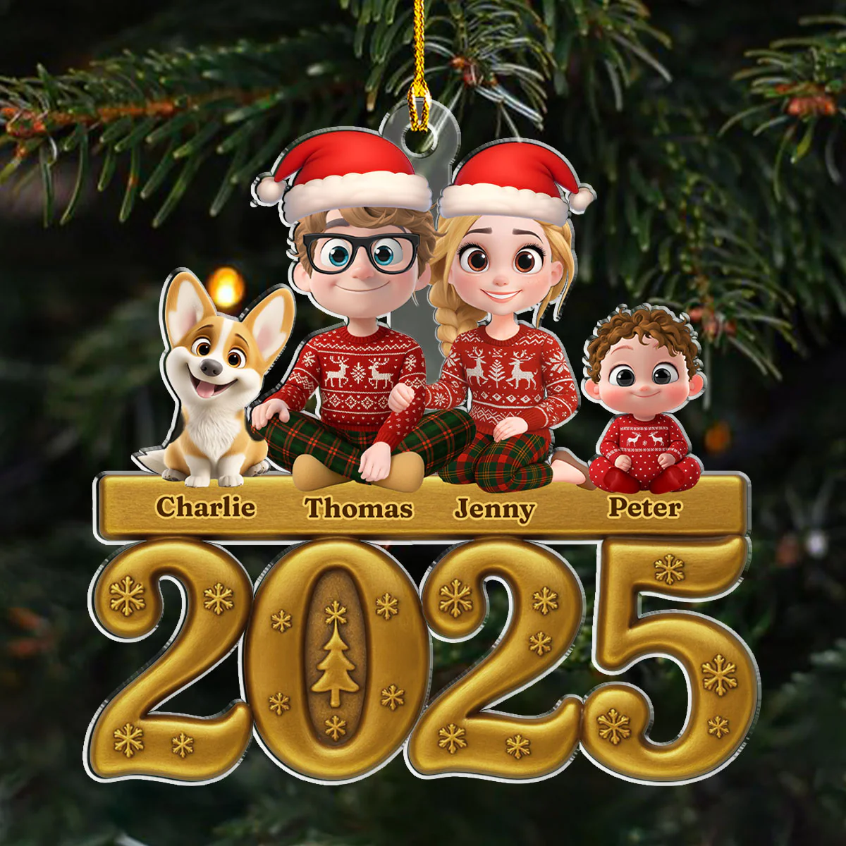 Love My Family So Much - Personalized Custom Acrylic Ornament - Image 3