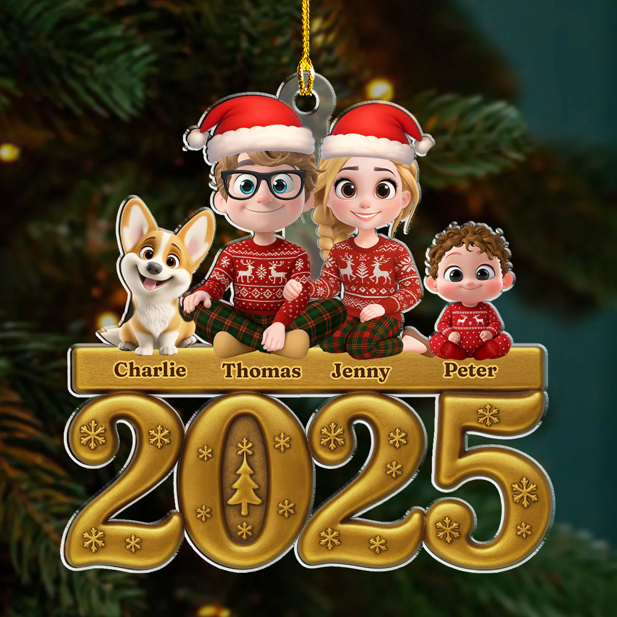 Love My Family So Much - Personalized Custom Acrylic Ornament - Image 4