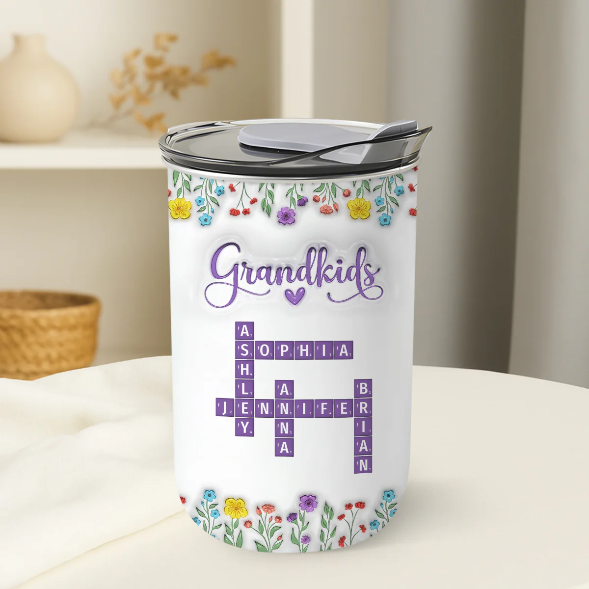 Love My Grandkids Crossword - Personalized Custom 10oz Tumbler - Image 3