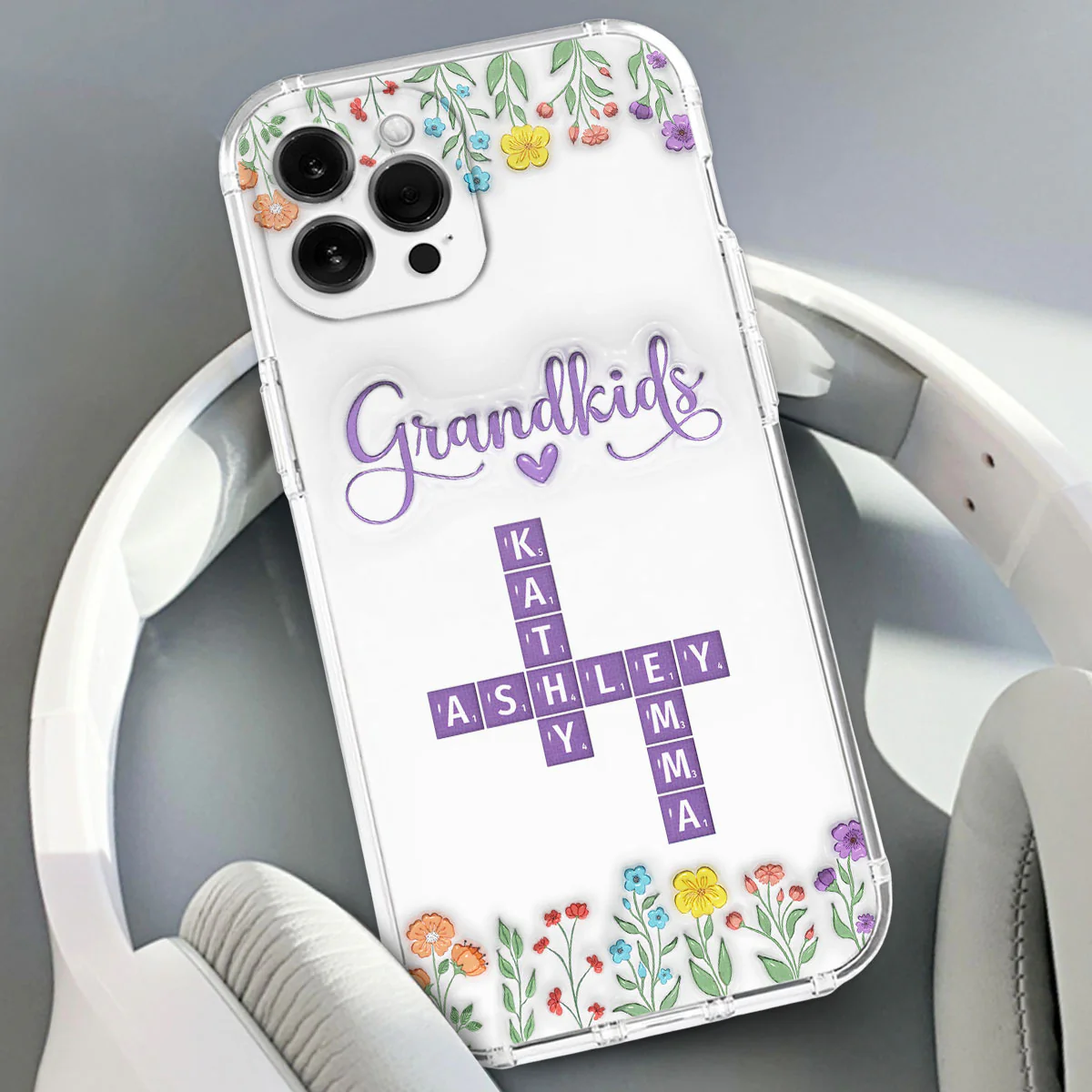 Love My Grandkids Crossword - Personalized Custom 3D Inflated Effect Phone Case - Image 3