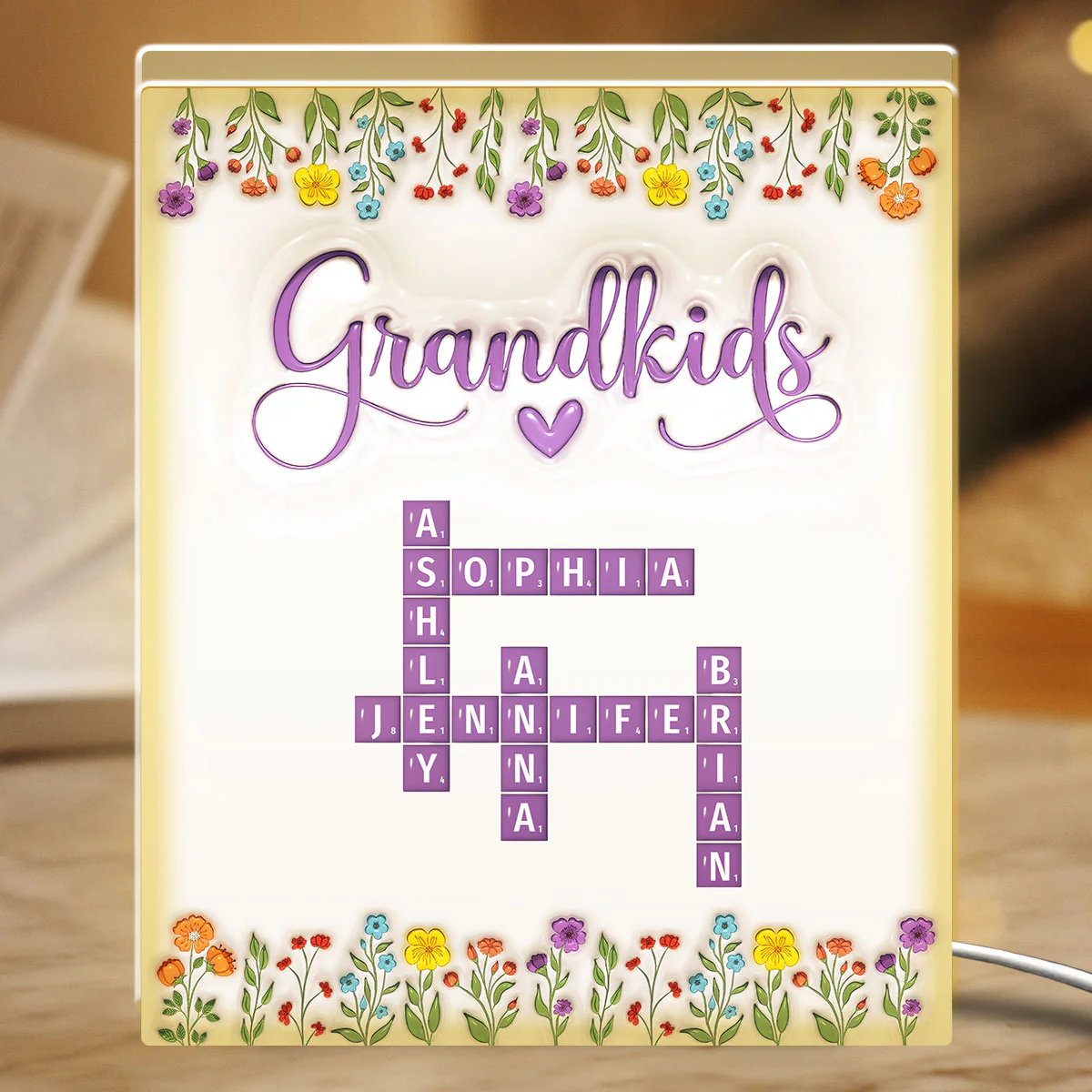 Love My Grandkids Crossword - Personalized Custom Light Box