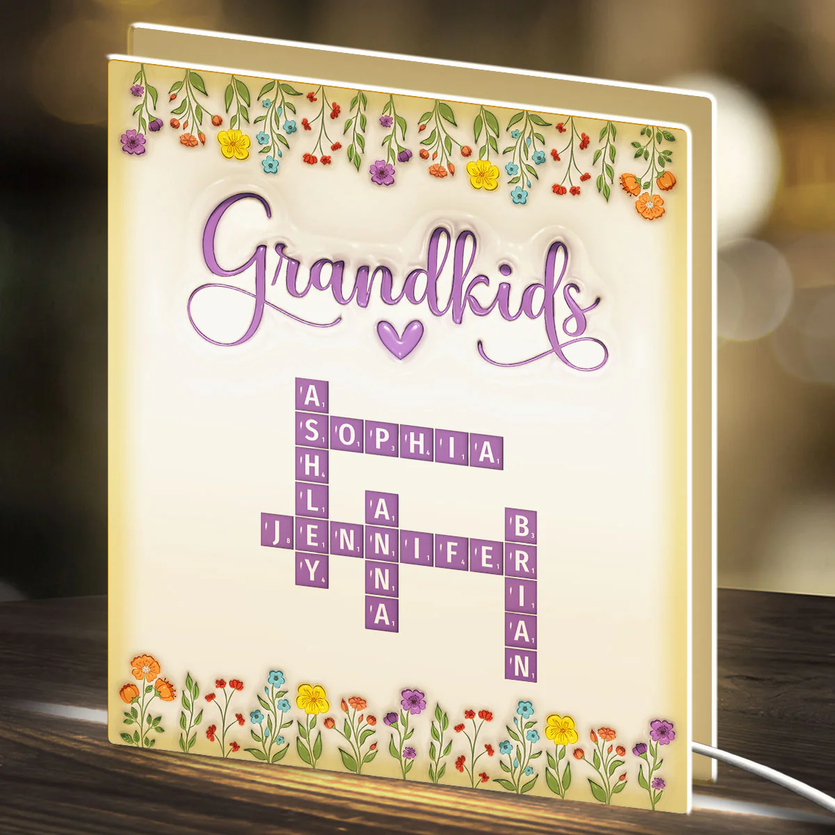 Love My Grandkids Crossword - Personalized Custom Light Box - Image 2