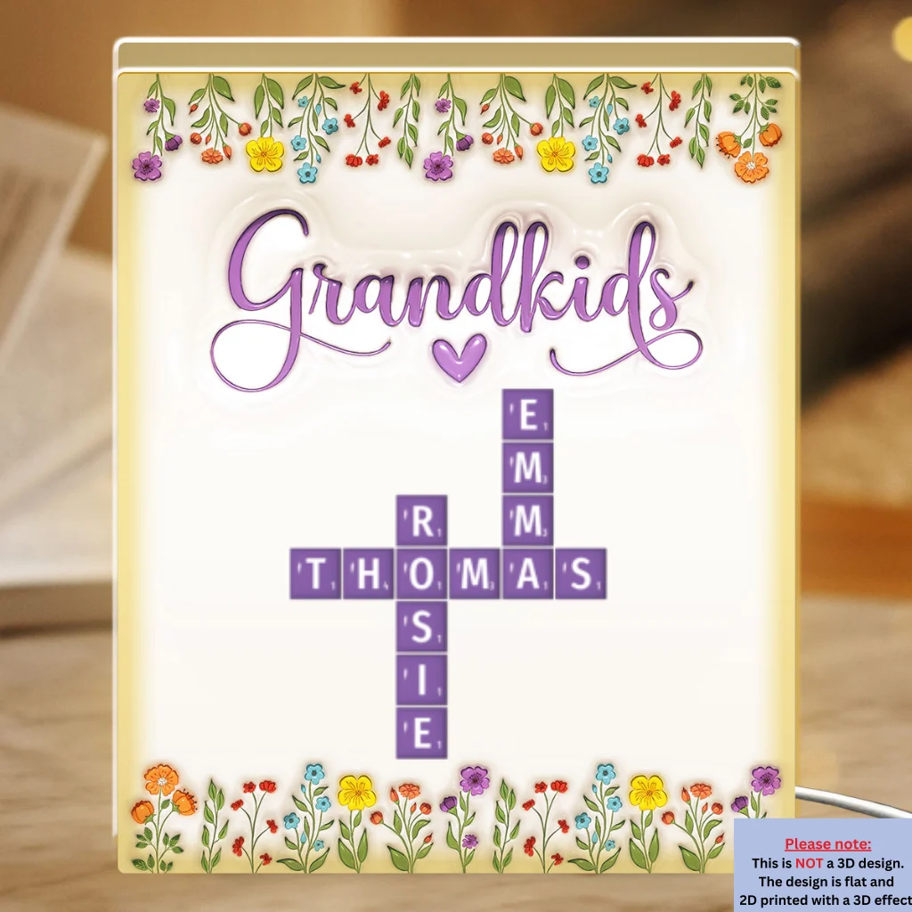 Love My Grandkids Crossword - Personalized Custom Light Box - Image 4