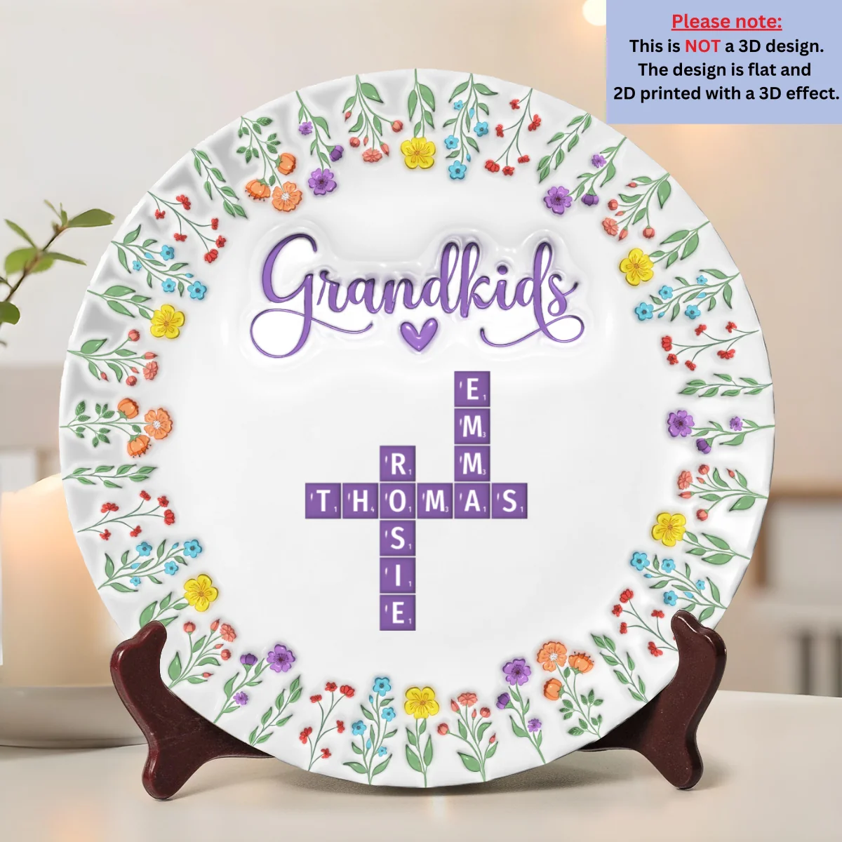 Love My Grandkids Crossword - Personalized Custom Plate - Image 6