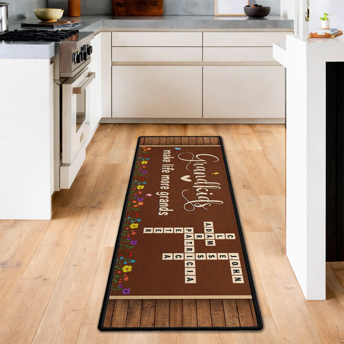 Love My Grandkids Crossword - Personalized Custom Runner Rug - Image 6
