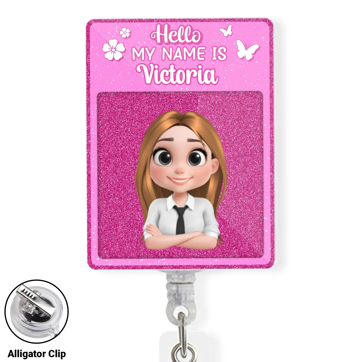 Love My Job - Personalized Custom Acrylic Badge Reel - Image 7