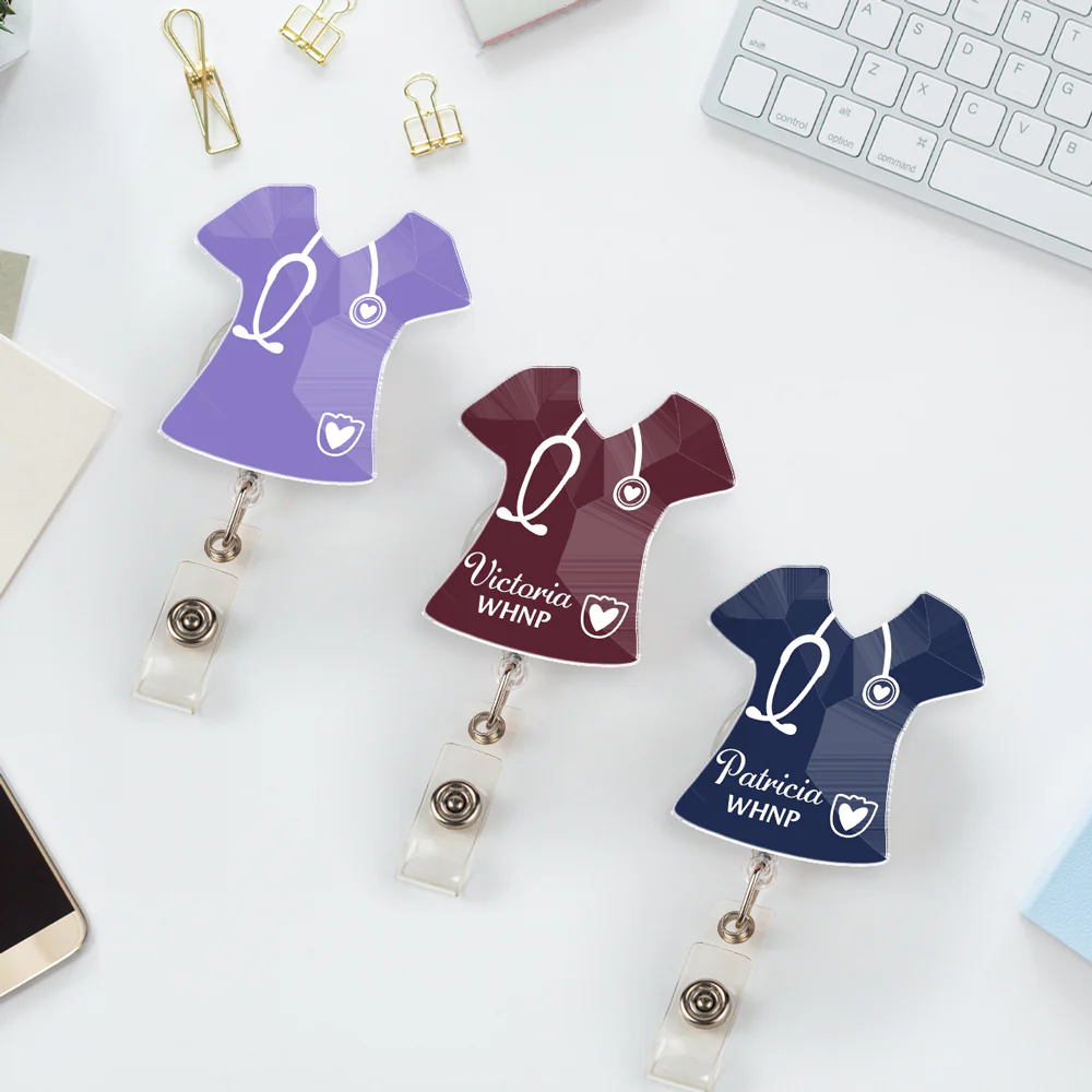 Love Nurse Life - Personalized Custom Acrylic Badge Reel - Image 2