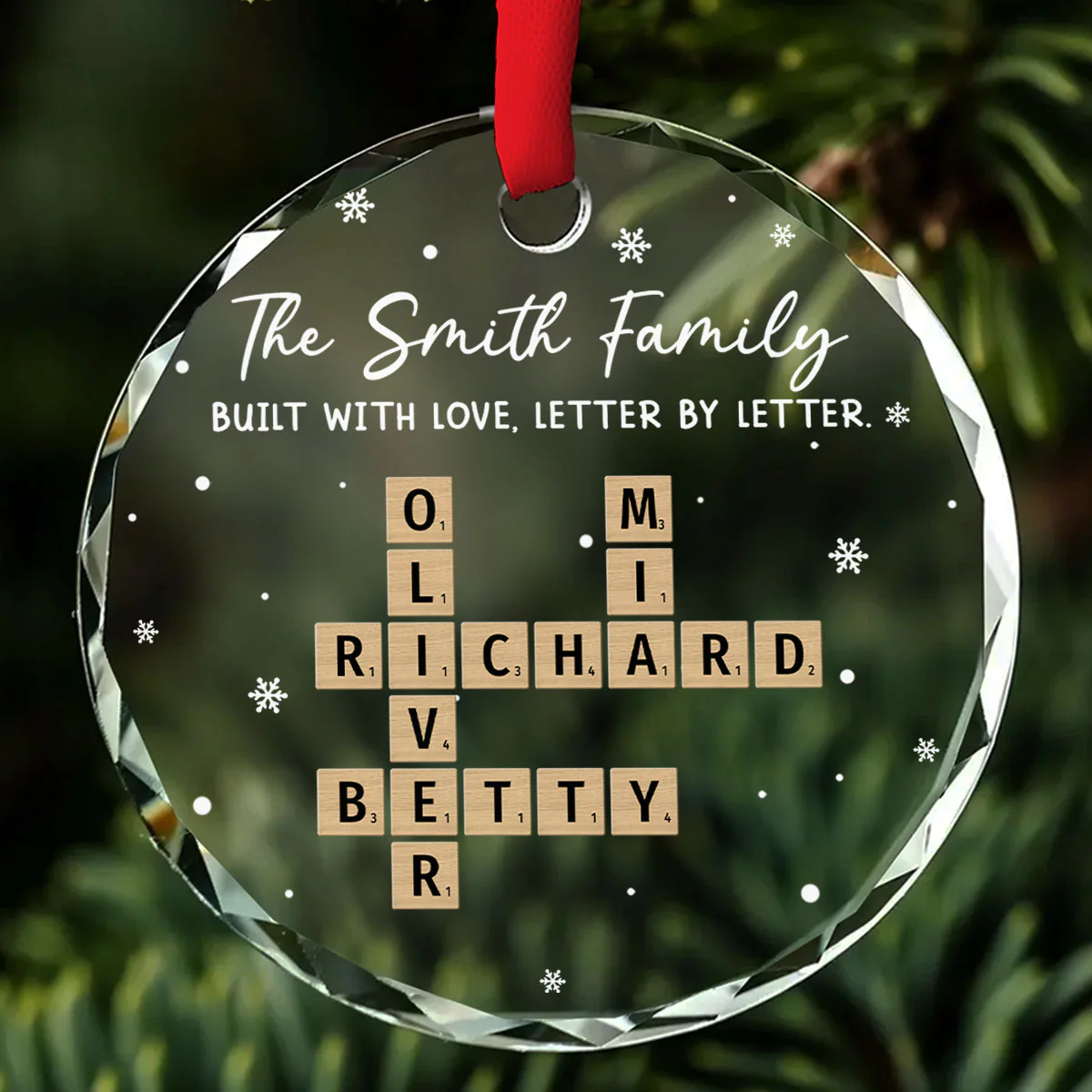 Love Spelled in Every Letter - Personalized Custom Glass Ornament