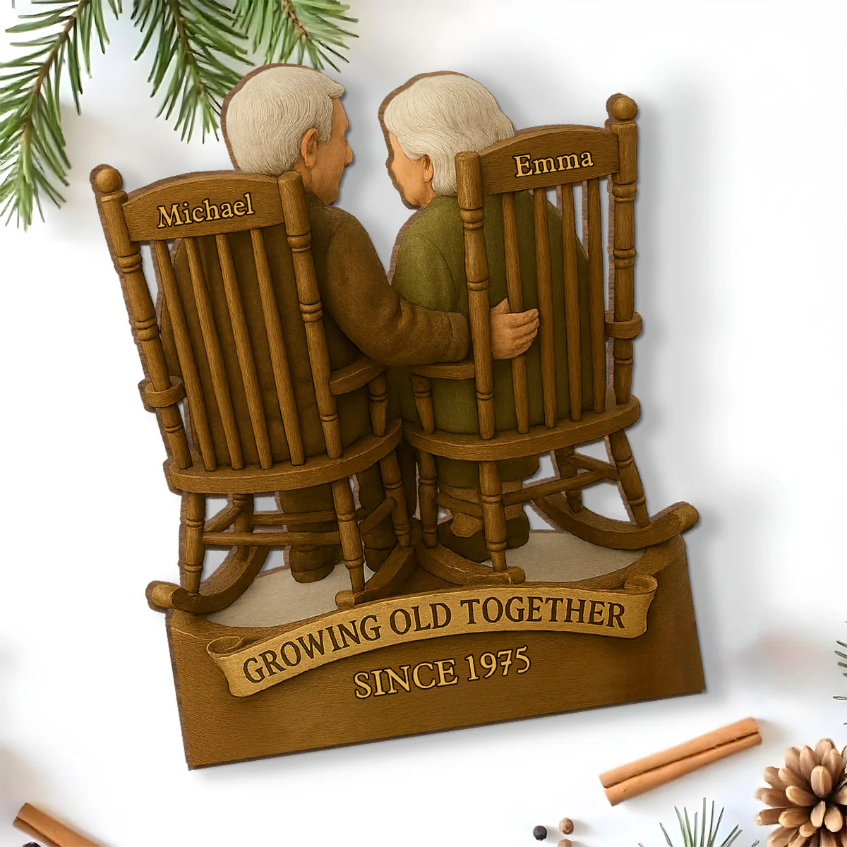 Love That Grows With Time - Personalized Custom 2-Layer Wood Plaque With Flat Base - Image 6