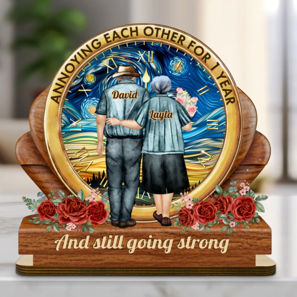 Love Through the Years - Personalized Custom 2-Layer Wood Plaque With Flat Base - Image 6