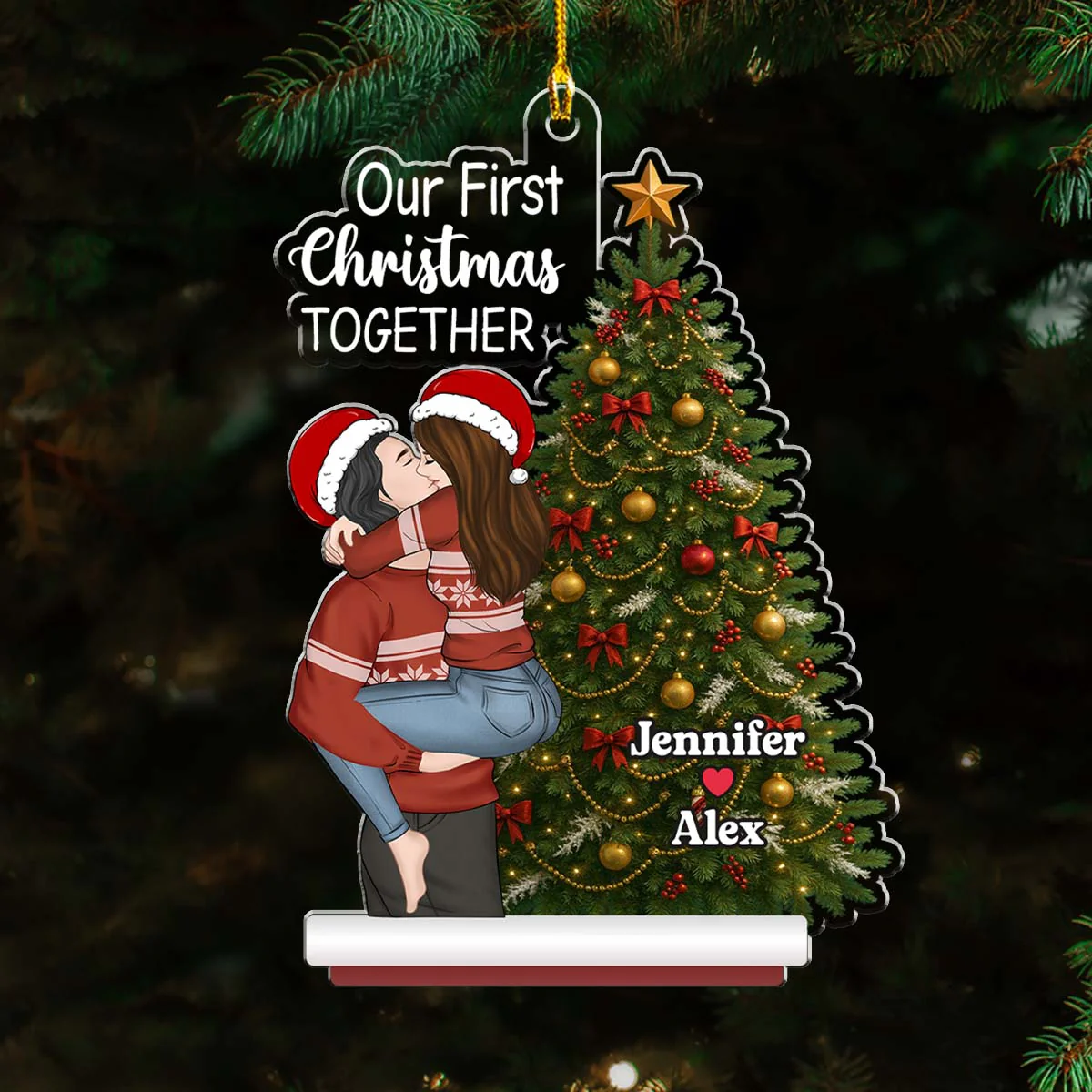 Love Under The Christmas - Personalized Custom Acrylic Ornament