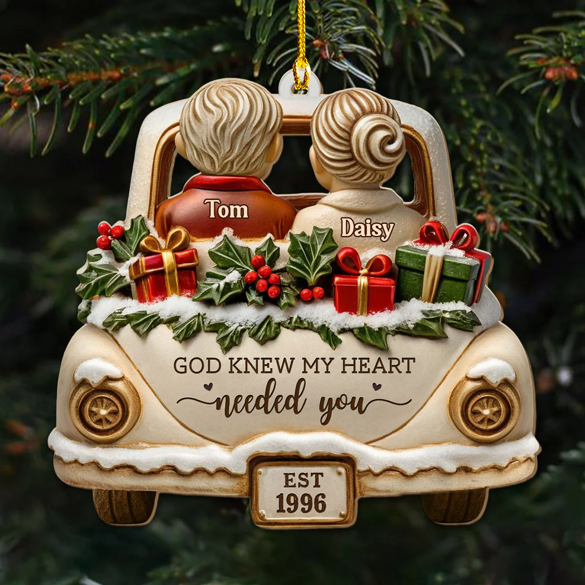 Love Was My True Direction - Personalized Custom 3D Effect Wood Ornament - Image 3