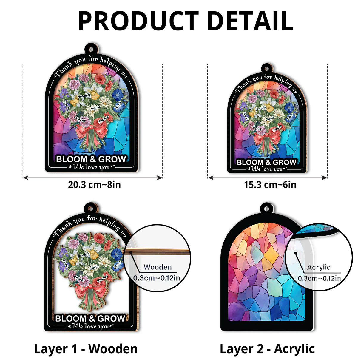 Love You A Bunch - Personalized Custom Suncatcher - Image 5