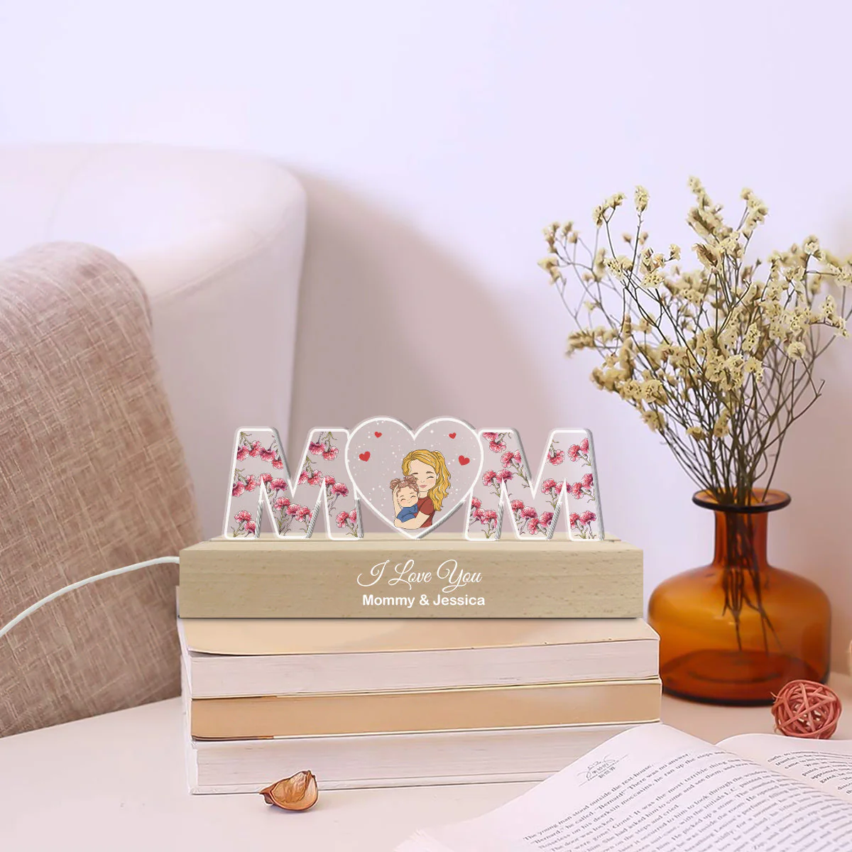 Love You Always - Personalized Custom Acrylic Letters 3D LED Night Light - Image 3