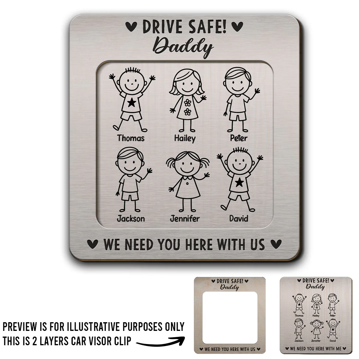 Love You Daddy Grandpa - Personalized Custom Car Visor Clip - Image 5