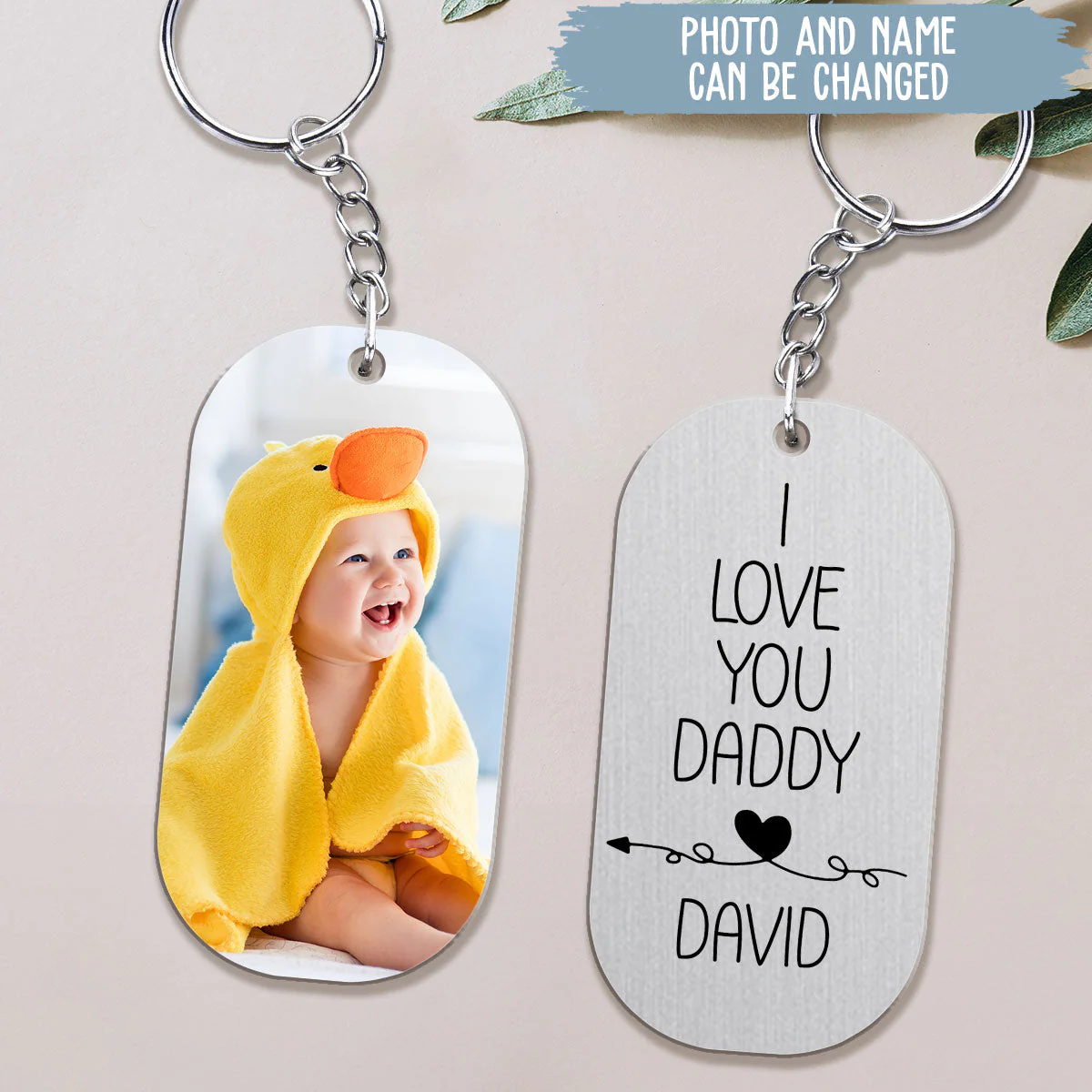 Love You Daddy - Personalized Custom 2 Sides Acrylic Keychain - Image 2