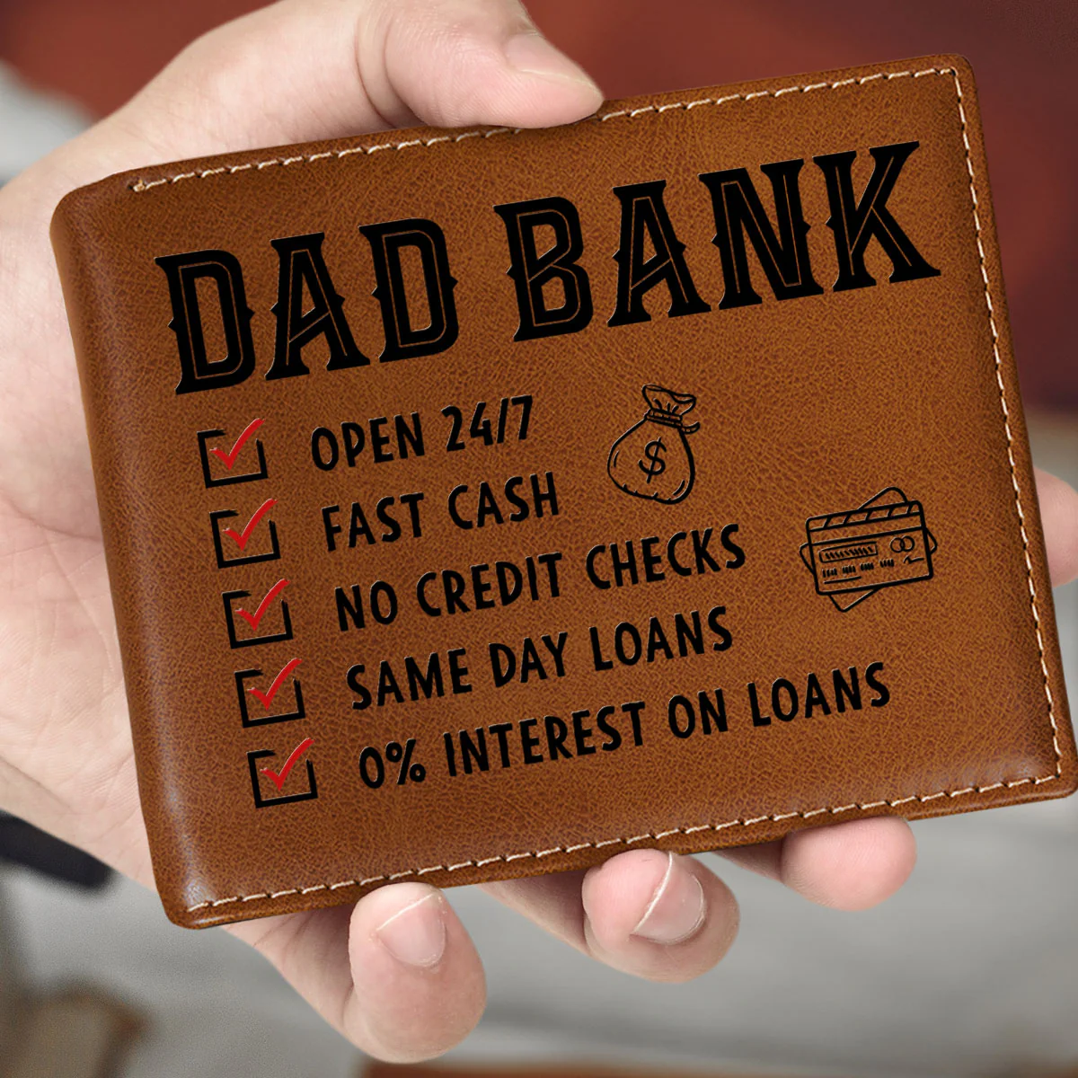 Love You Every Day - Personalized Custom Printed Men Leather Wallet - Image 4