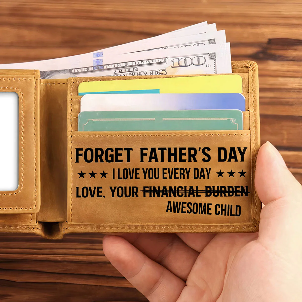 Love You Every Day - Personalized Custom Men Leather Wallet - Image 2