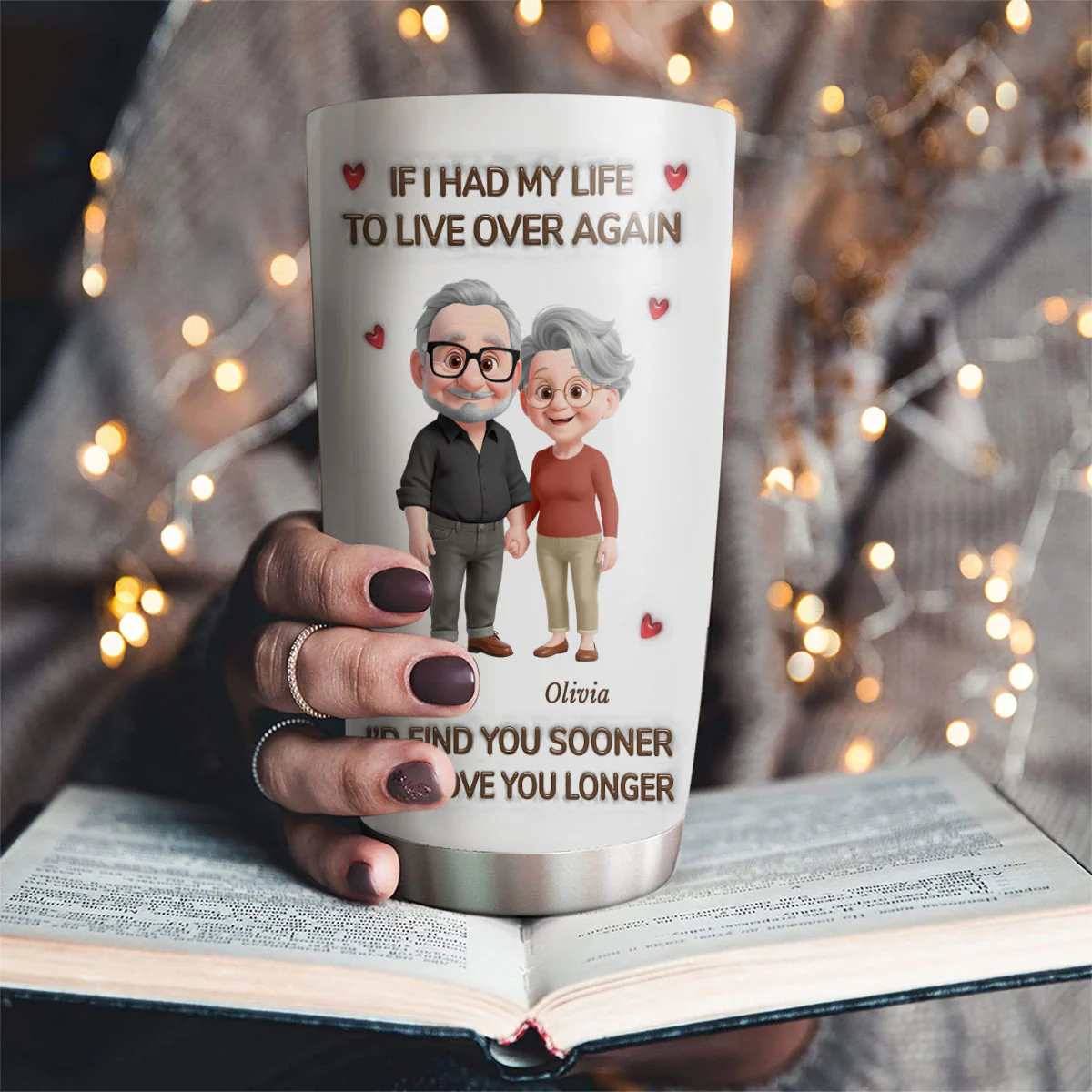 Love You For Life - Personalized Custom 3D Inflated Effect Tumbler - Image 3