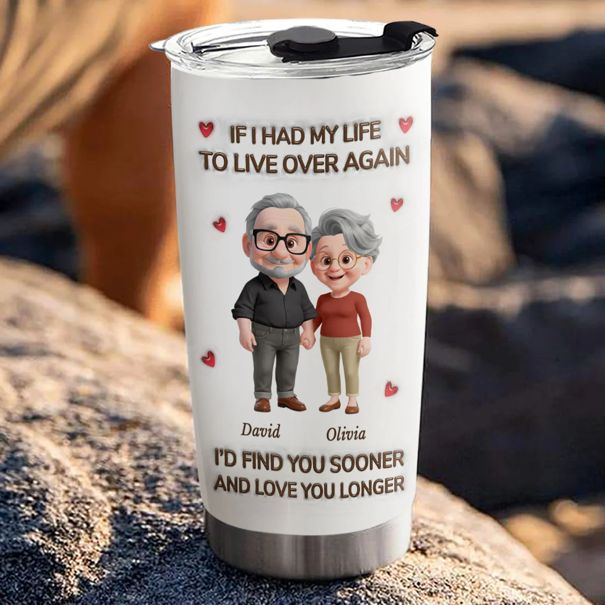 Love You For Life - Personalized Custom 3D Inflated Effect Tumbler - Image 4